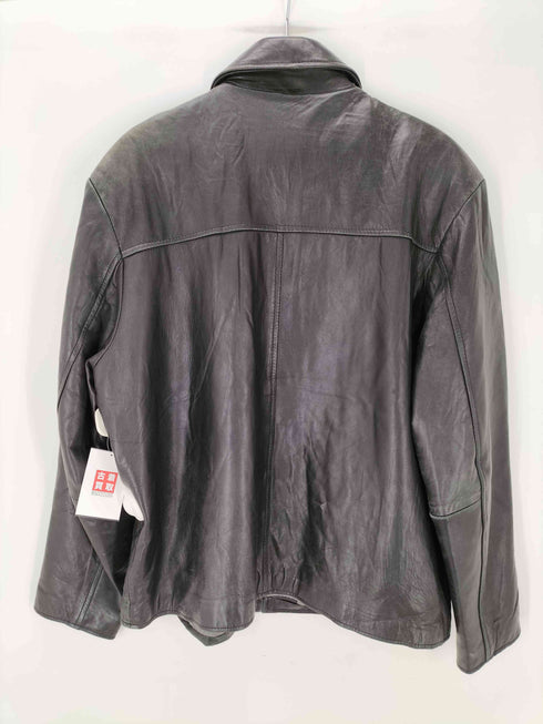 アイゾッド IZOD 裏地キルト 肩パッド ジップアップ レザー ジャケット メンズ import:L