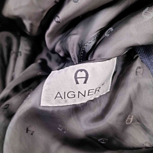 アイグナー AIGNER ファーライナー付き 襟ファー ウールアンゴラ ステンカラーコート レディース FR:36