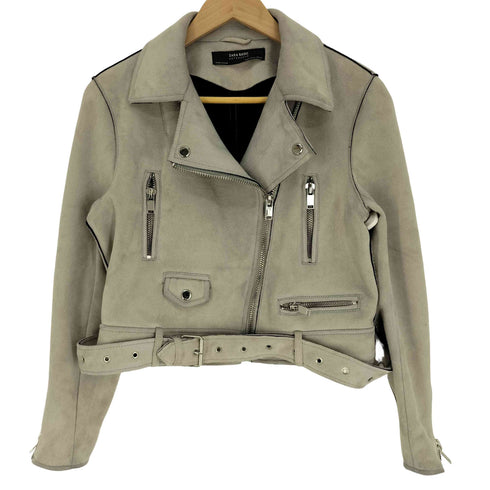 ザラ ZARA スエード ダブル ライダース ジャケット レディース import:M