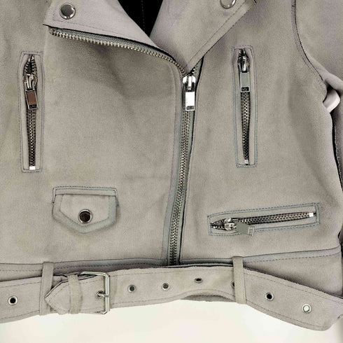 ザラ ZARA スエード ダブル ライダース ジャケット レディース import:M