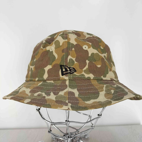 ニューエラ NEW ERA ロゴ刺繍 カモ柄バケットハット メンズ MEDIUM-LARGE