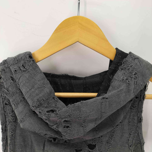 クロップドタンクトップ フード付き グランジ レディース import:S