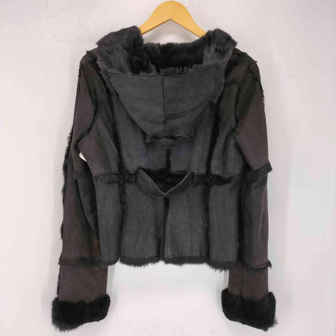 アルマーニジーンズ ARMANI JEANS 裏地ファー パッチワークレザー ジャケット レディース FR:34