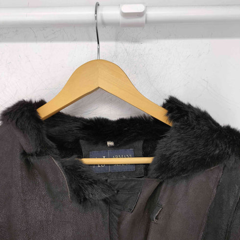 アルマーニジーンズ ARMANI JEANS 裏地ファー パッチワークレザー ジャケット レディース FR:34
