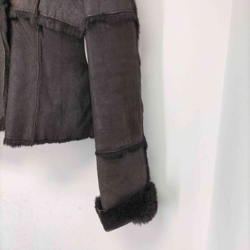 アルマーニジーンズ ARMANI JEANS 裏地ファー パッチワークレザー ジャケット レディース FR:34