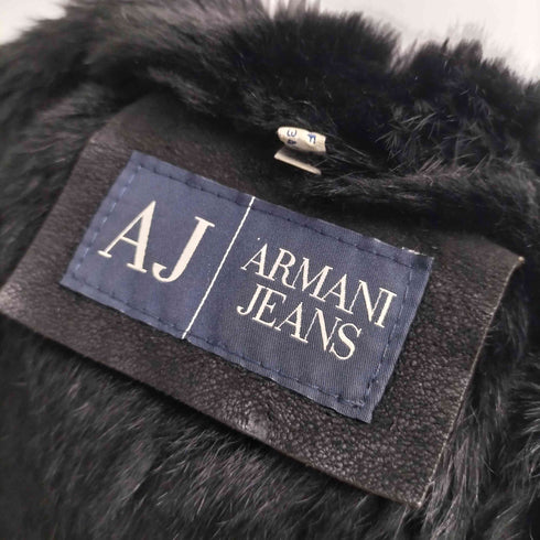 アルマーニジーンズ ARMANI JEANS 裏地ファー パッチワークレザー ジャケット レディース FR:34