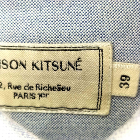 メゾンキツネ MAISON KITSUNE ロゴ刺繍 L/S BDシャツ メンズ 39