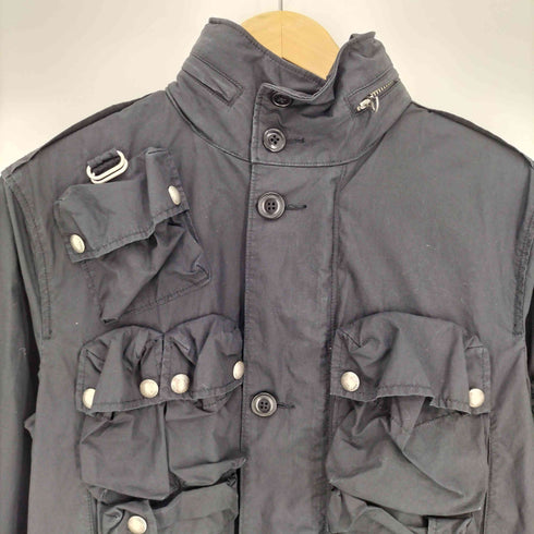 ラルフローレン RALPH LAUREN スイス軍 ミリタリー M-60 エポレット Dカン マルチポケット 2WAY スタンドネック ジャケット レディース import:S