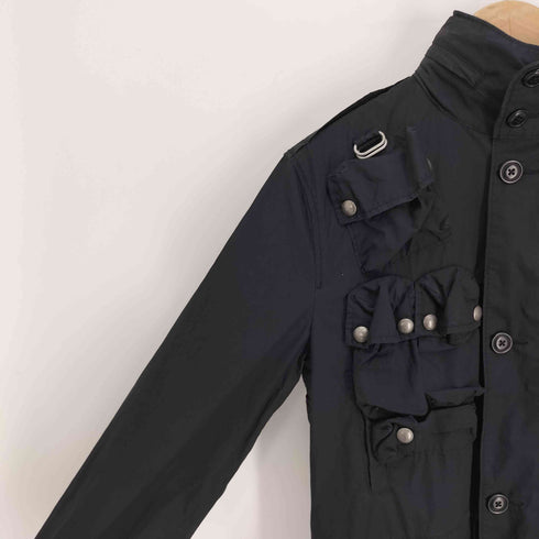 ラルフローレン RALPH LAUREN スイス軍 ミリタリー M-60 エポレット Dカン マルチポケット 2WAY スタンドネック ジャケット レディース import:S