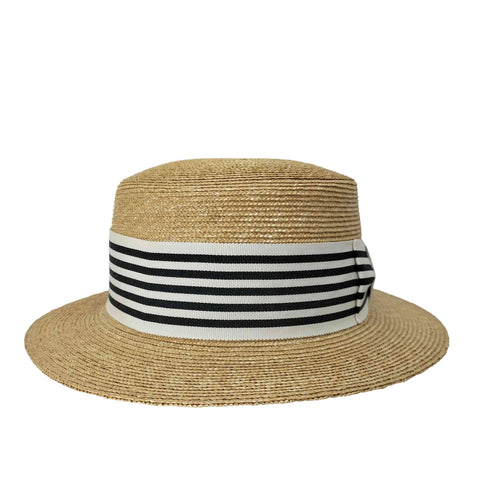 カシラ CA4LA ボーダー柄 麦わらカンカン帽 レディース JPN:M