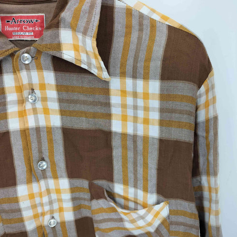 アロー ARROW 60-70s カナダ製 Hunter Checks REGULAR FIT レーヨン チェック シャツ メンズ