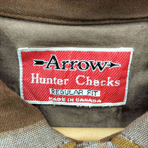 アロー ARROW 60-70s カナダ製 Hunter Checks REGULAR FIT レーヨン チェック シャツ メンズ