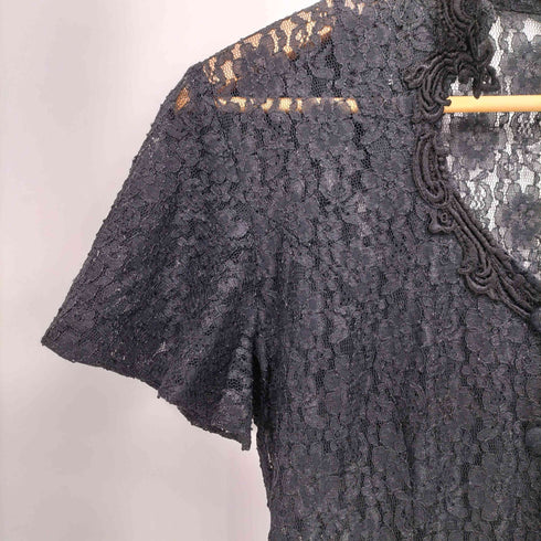 FLOUR JACQUARD KNIT DRESS フラワー ジャガード レース シャツ ワンピース レディース