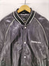 ザラ ZARA Leather biker jacket カウレザー バック 刺繍 スタジアム ジャケット スタジャン メンズ import:S