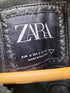 ザラ ZARA Leather biker jacket カウレザー バック 刺繍 スタジアム ジャケット スタジャン メンズ import:S