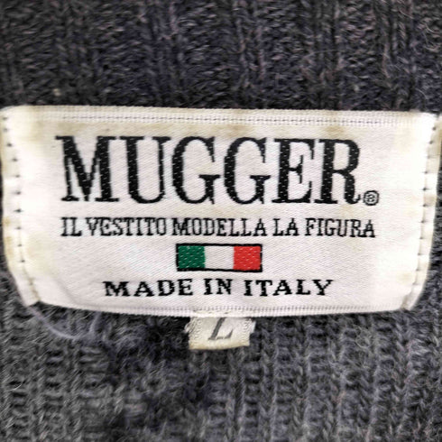 マガー MUGGER イタリア製 総柄 3D クルーネック ニット セーター メンズ import:L