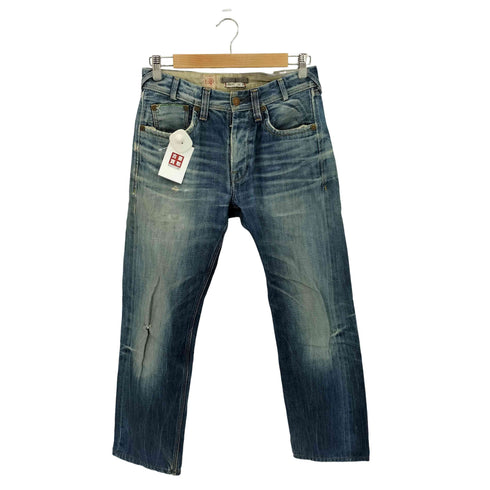 ペペジーンズロンドン PEPE JEANS LONDON HERITAGE シンチバック ボタンフライ ダメージ ストレートデニム メンズ