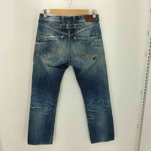 ペペジーンズロンドン PEPE JEANS LONDON HERITAGE シンチバック ボタンフライ ダメージ ストレートデニム メンズ
