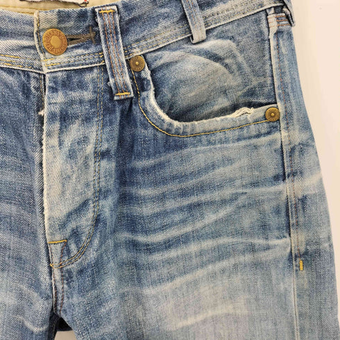 ペペジーンズロンドン PEPE JEANS LONDON HERITAGE シンチバック ボタンフライ ダメージ ストレートデニム メンズ