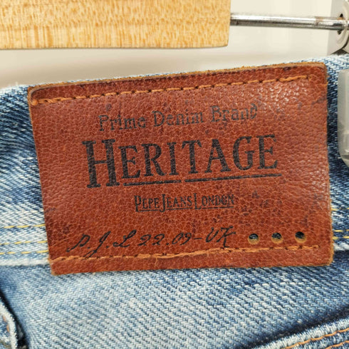 ペペジーンズロンドン PEPE JEANS LONDON HERITAGE シンチバック ボタンフライ ダメージ ストレートデニム メンズ