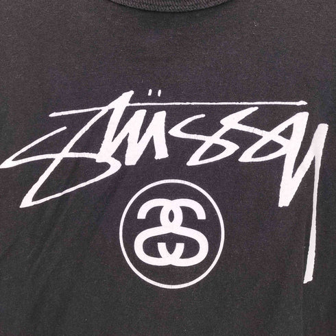 ステューシー Stussy 00s メキシコ製 コットン フロントロゴプリント クルーネック長袖Tシャツ メンズ import:M