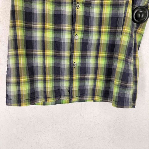 ディーゼル DIESEL チェック柄ワッペンデザイン開襟シャツ Y2K レディース XL
