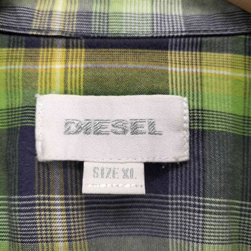 ディーゼル DIESEL チェック柄ワッペンデザイン開襟シャツ Y2K レディース XL
