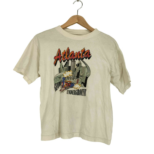 袖裾シングル フロントプリントクルーネックTシャツ メンズ