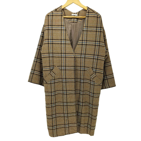 オリーブデオリーブ OLIVE des OLIVE スナップボタン 千鳥格子柄ロングコート レディース import:M