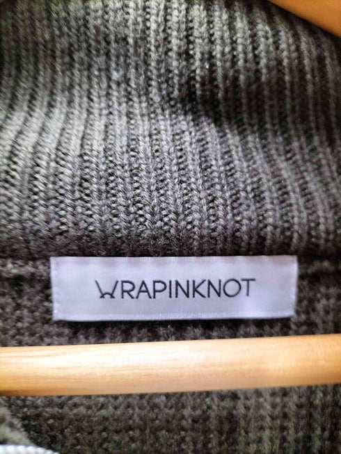 ラッピンノット WRAPINKNOT マルチボーダー ハーフジップ タートルネック ウール アクリル ニット セーター レディース JPN:0
