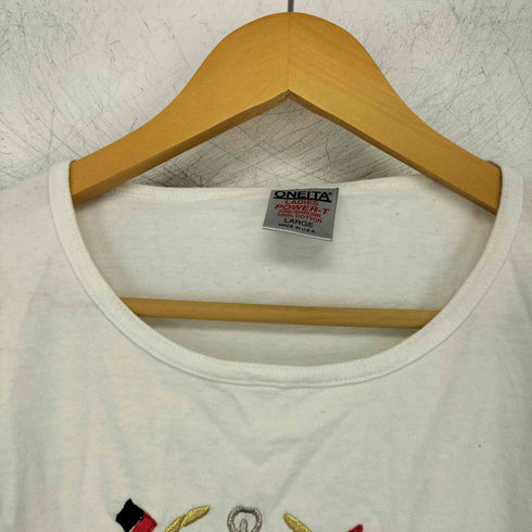 オニータ ONEITA 80S 刺繍ロゴTシャツ レディース import:L