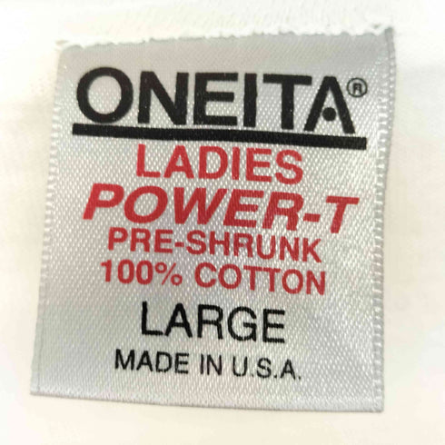オニータ ONEITA 80S 刺繍ロゴTシャツ レディース import:L