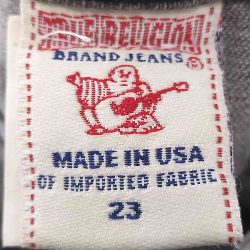 トゥルーレリジョン TRUE RELIGION USA製 ブラックデニム ウォッシュドスキニー レディース 23