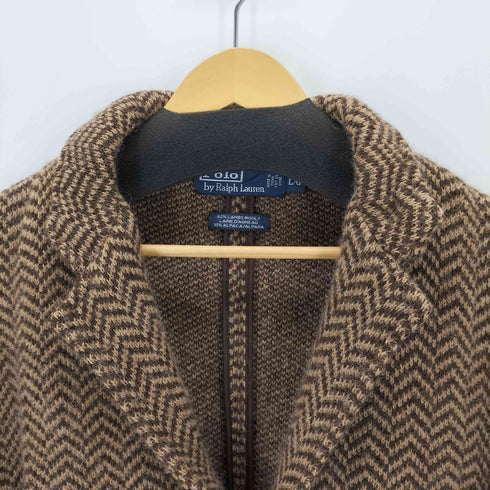 ポロバイラルフローレン Polo by RALPH LAUREN 90s アルパカ混 ヘリンボーンカーディガン メンズ import:L