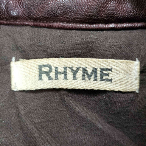 RHYME ラムレザースタンドカラージャケット メンズ L