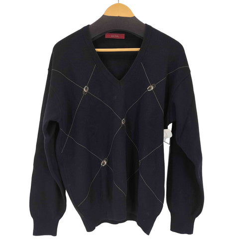 レセント LeCENT カシミヤ混 総柄Vネックセーター メンズ JPN:L