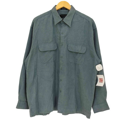 ヴァンヒューゼン VAN HEUSEN SOFT SUEDE スエード地 ダブルポケットシャツ メンズ import:L