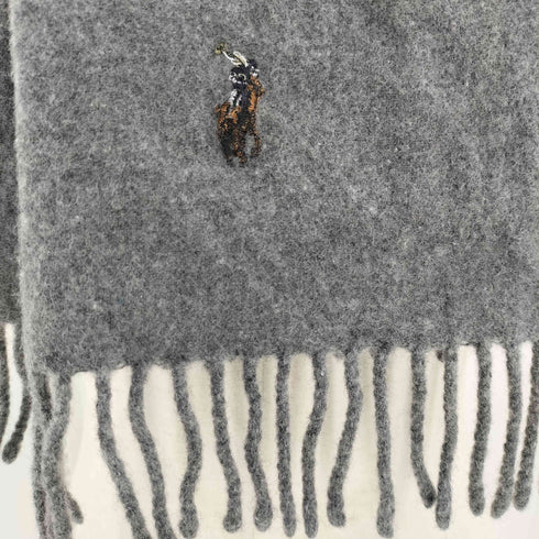 ポロラルフローレン POLO RALPH LAUREN イタリア製 マルチポニー 刺繍 フリンジ マフラー メンズ