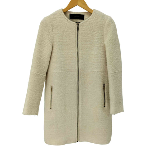 ザラ ZARA ウール混 ノーカラーコート レディース import:XS