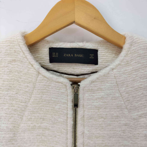 ザラ ZARA ウール混 ノーカラーコート レディース import:XS