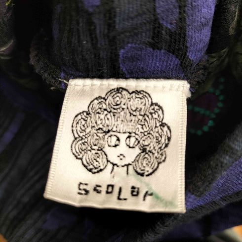 スカラー ScoLar フラワープリント ハイネックジャケット レディース M