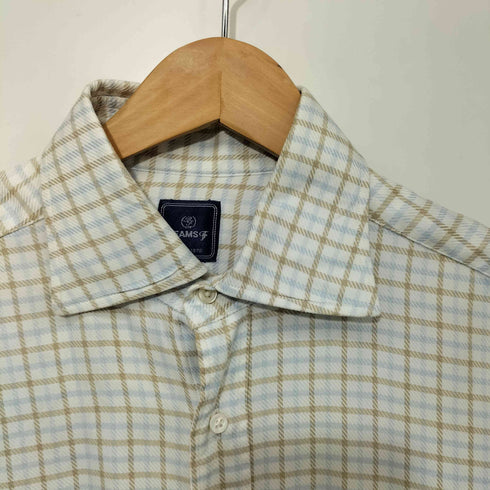 ビームスエフ BEAMS F ワイドカラーチェックL/Sシャツ メンズ