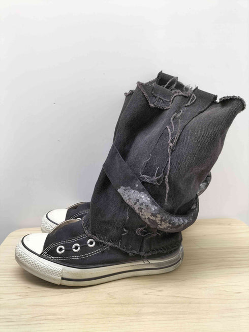 コンバース CONVERSE ×JUN OKAMOTO ALL STAR オールスター コラボ 星 ラメ レース ダメージ フリンジ リメイク ニーハイ ドッキング スニーカー ブーツ レディース CONVERSE:4 1/2
