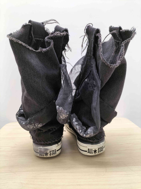 コンバース CONVERSE ×JUN OKAMOTO ALL STAR オールスター コラボ 星 ラメ レース ダメージ フリンジ リメイク ニーハイ ドッキング スニーカー ブーツ レディース CONVERSE:4 1/2