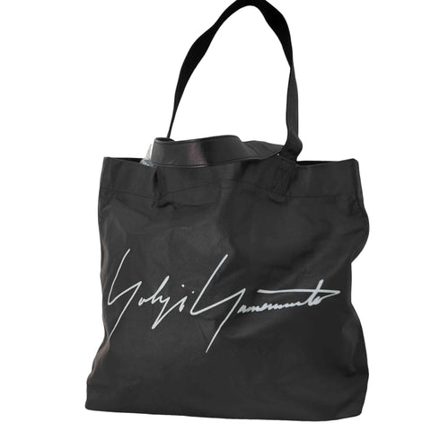 ヨウジヤマモト Yohji Yamamoto シグネチャーロゴカウレザートートバッグ M メンズ ONE SIZE