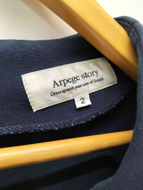 アルページュストーリー Arpege story パールデザイン コットン ポリ バックジップ パフスリーブ ブラウス レディース JPN:2