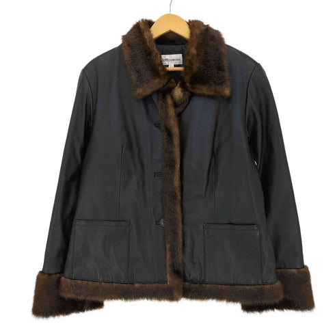 オットー otto collection シープスキン フェイクファー 裏地キルティング レザージャケット レディース LL