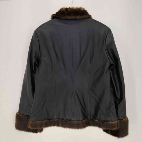 オットー otto collection シープスキン フェイクファー 裏地キルティング レザージャケット レディース LL