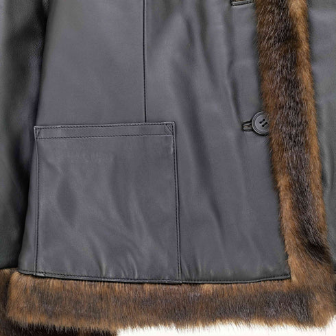 オットー otto collection シープスキン フェイクファー 裏地キルティング レザージャケット レディース LL