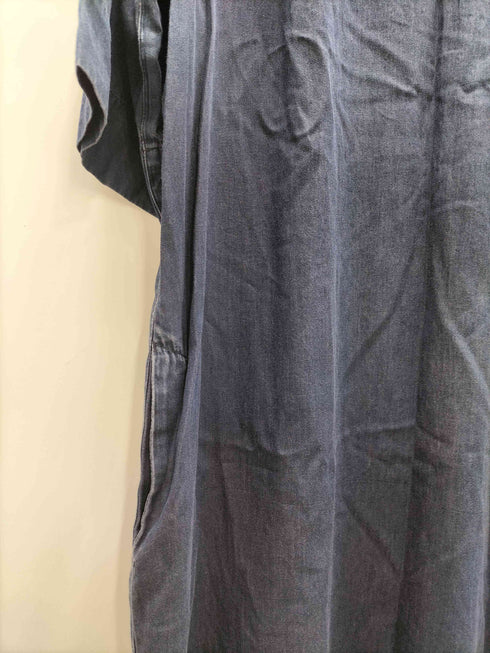 アニエスベー agnes b. PARIS コットン シャンブレー S/S Vネック ワンピース レディース 2